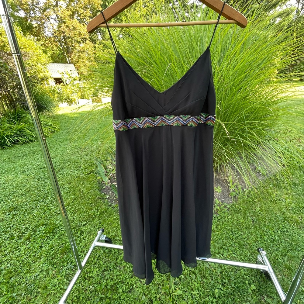 Black Dress with Beaded Waist
